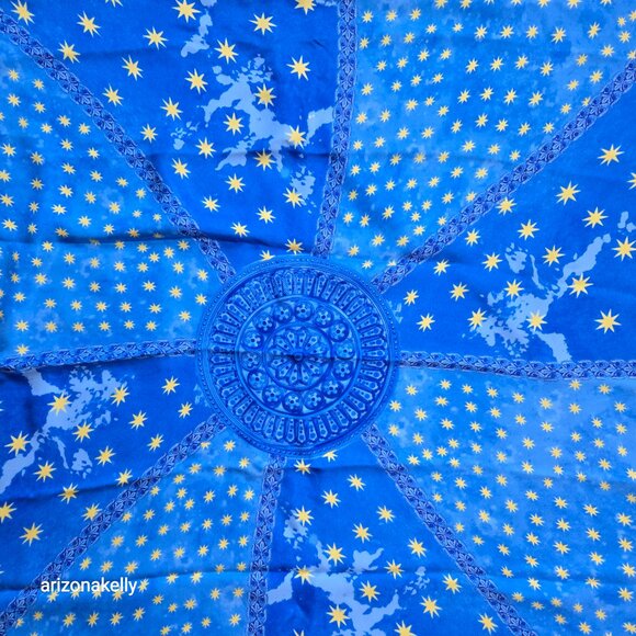 Silk Scarf With Hand-Rolled Edges Stars Made in Italy - Picture 7 of 8